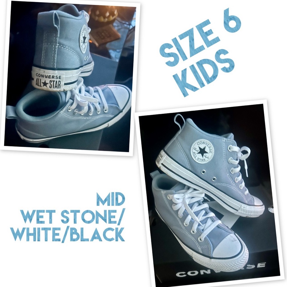 Converse Kids' Mid Sneakers - White and Black